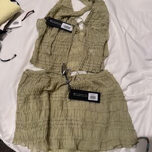 White Fox Boutique Olive Green Dress